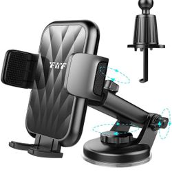 Car Mount for Smartphones - Upgraded Stepless Adjustment Suction Cup, Diamond-shaped Pattern, Universal Compatibility, 4"-7" Devices