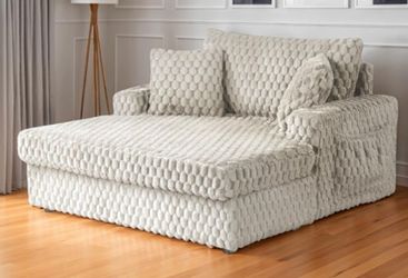 Brand New Taupe Super Plush Sofa Chaise Lounge