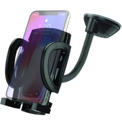 Scosche IHW10 4-in-1 Car Phone Holder Windshield, Dashboard, Vent, Cup Mount with Suction Cup | Dash, Vent or Windshield Mount | Stick Grip @N7-538