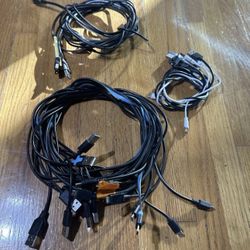 Lot of 15 USB-A to Micro-USB Charging Cables – Multiple Lengths – Tested 