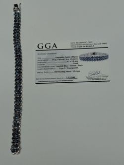 13.66CT Tanzanite Sterling Silver Bracelet