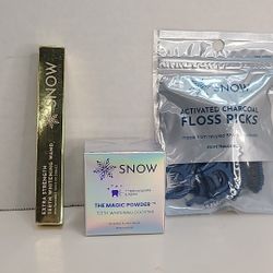 Snow Teeth Whitening Booster Lavender & Mint Flavor Wand Floss Bunble New