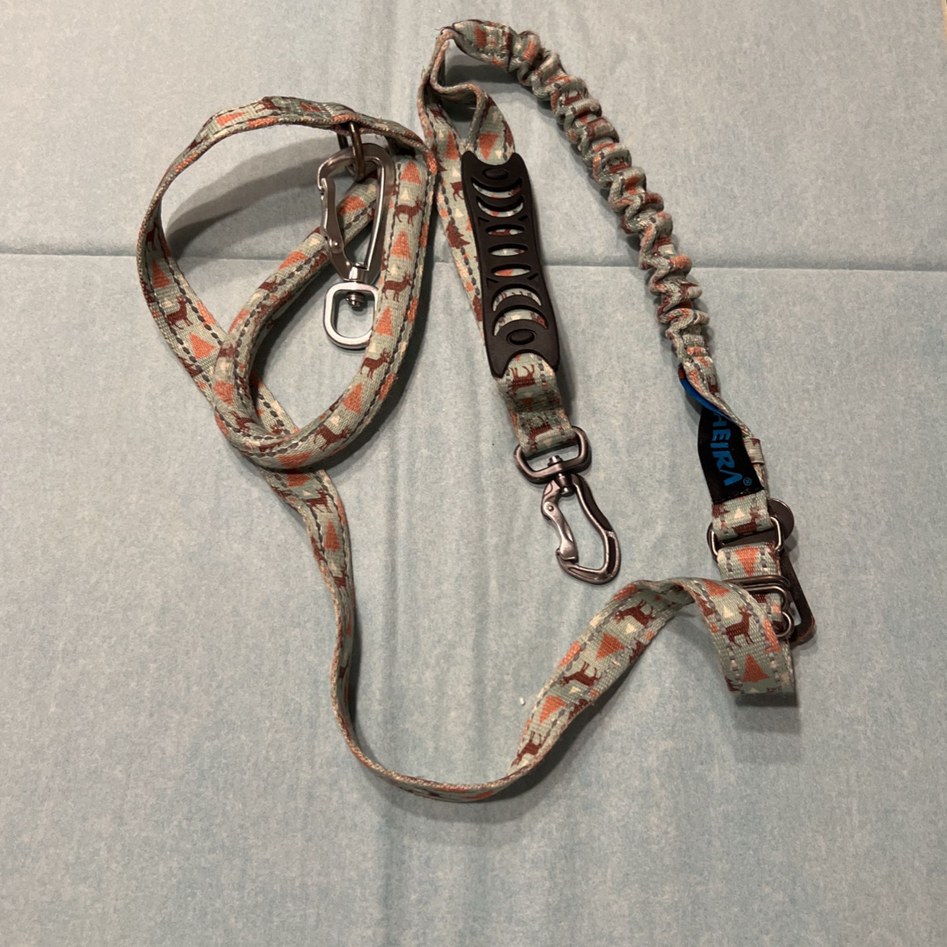 Dog Leash With Carabiner, Extra Carabiner And Car Belt Buckle