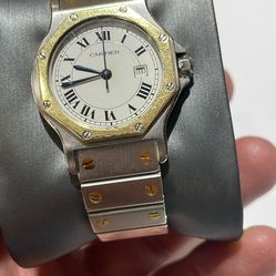 Cartier Octagon Watch 18K Gold and Steel