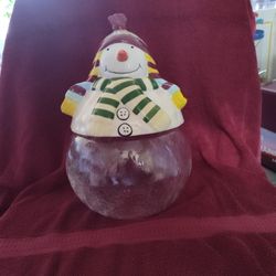 Vintage Snowman Cookie Jar