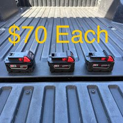 Milwaukee M18 18-Volt 5.0 Ah Lithium-Ion Battery XC Extended Capacity **$70 Each**