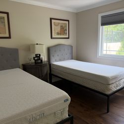Two New Twin XL Headboards AND Steel slat Platform Bed Frames