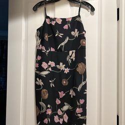 Black Floral Dress, Size M