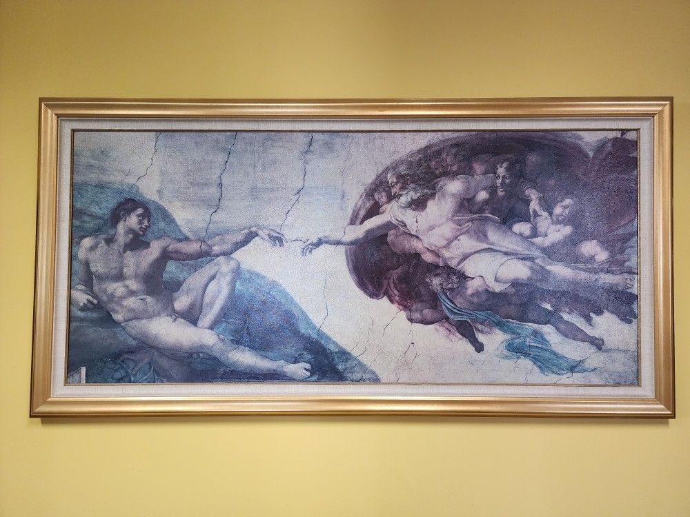 The Creation of Adam," a famous fresco by Michelangelo