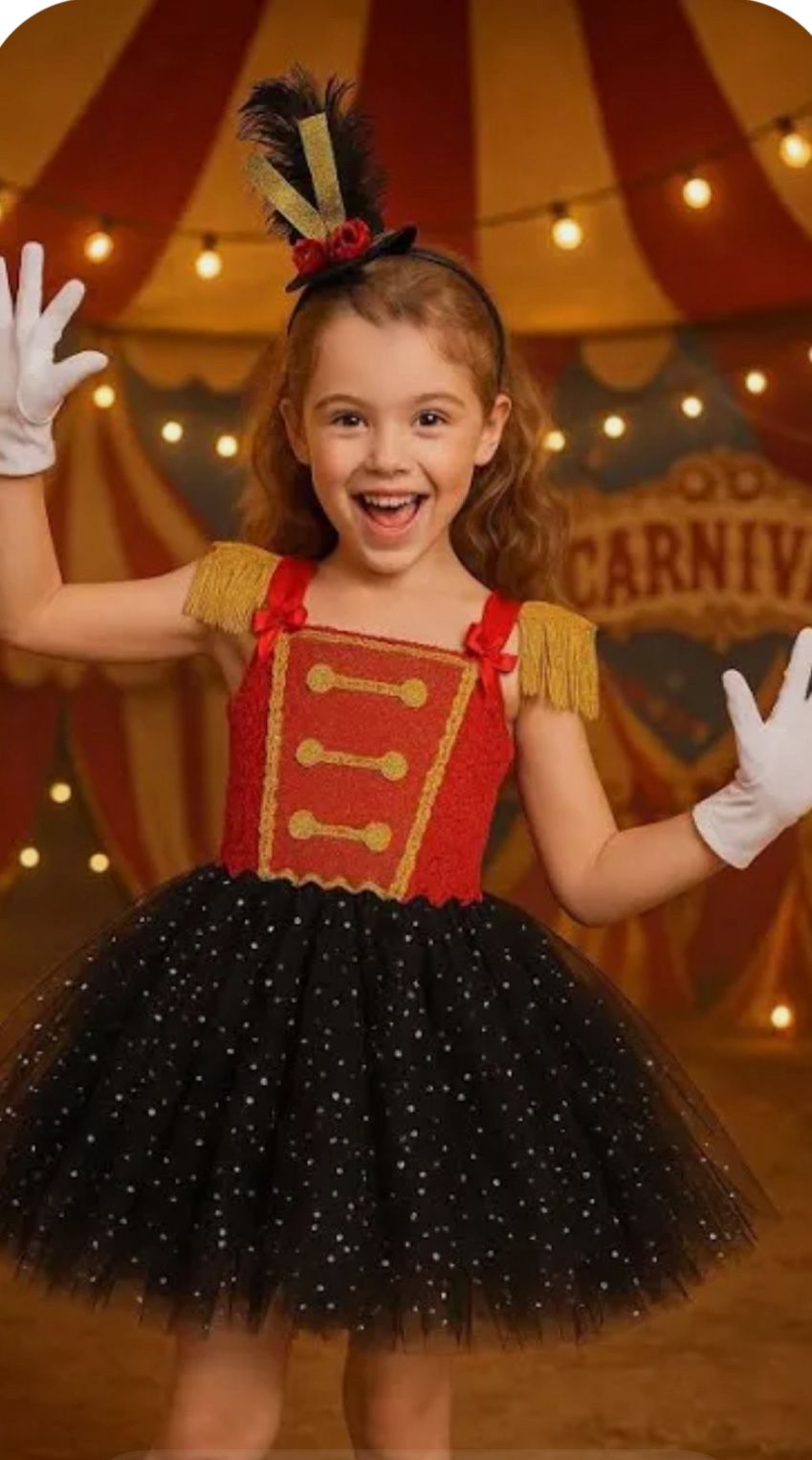 Girl Ring Master Tutu Costume W/ Top Hat