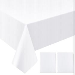 15 Pack White Paper Tablecloths For Rectangle Tables 55 X 110 Inch 