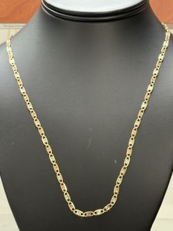 14k Solid Tri Color Gold Link Chain 