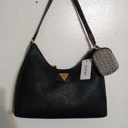 Guess Women's Handbag Black And Gray New