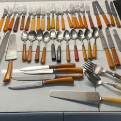 Vintage 1930’s Bakelite Butterscotch Handel Flatware Mix And Match