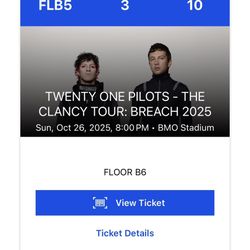 Twenty one pilots, the clancy tour: breach 2025 ticket.