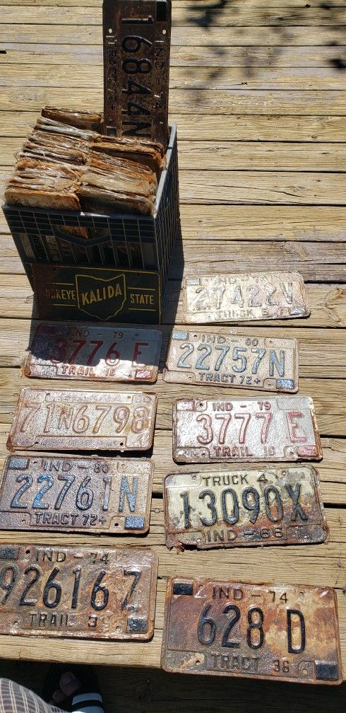 Antique/ Vintage License Plates. 60s-80s Roughly 100 Individual  License Plates. 