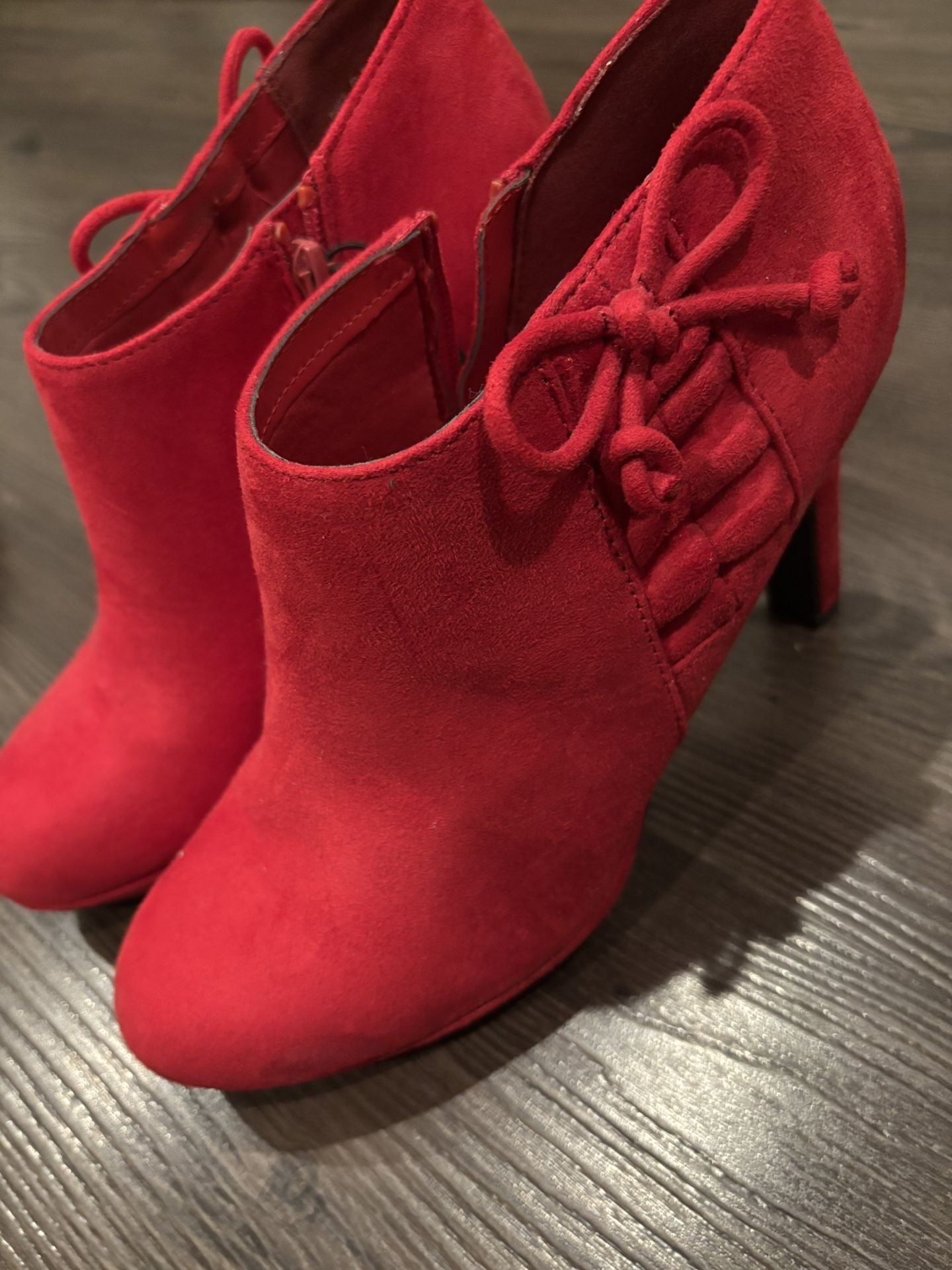 Red Heel Boots, Size 9, And Women Brand New