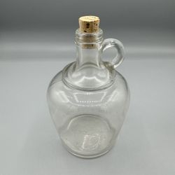 Antique Clear Glass Syrup Pitcher with Cork Stopper - Patent Mar 6, 1909