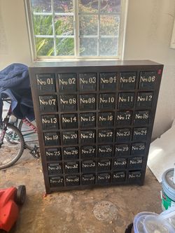 Vintage 42-Drawer Numbered Storage Cabinet