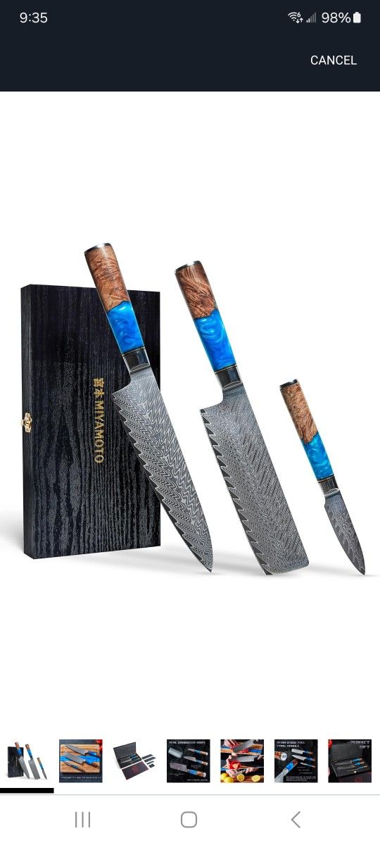 Chef Knife Set With Roll