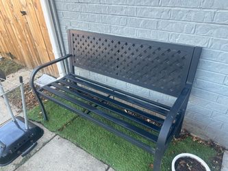 Black Metal Outdoor Garden Bench