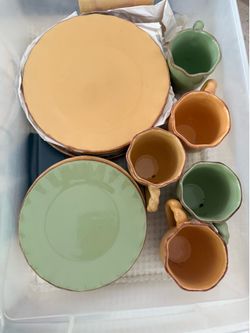 5 Piece set of Village Collection Dishes and cups