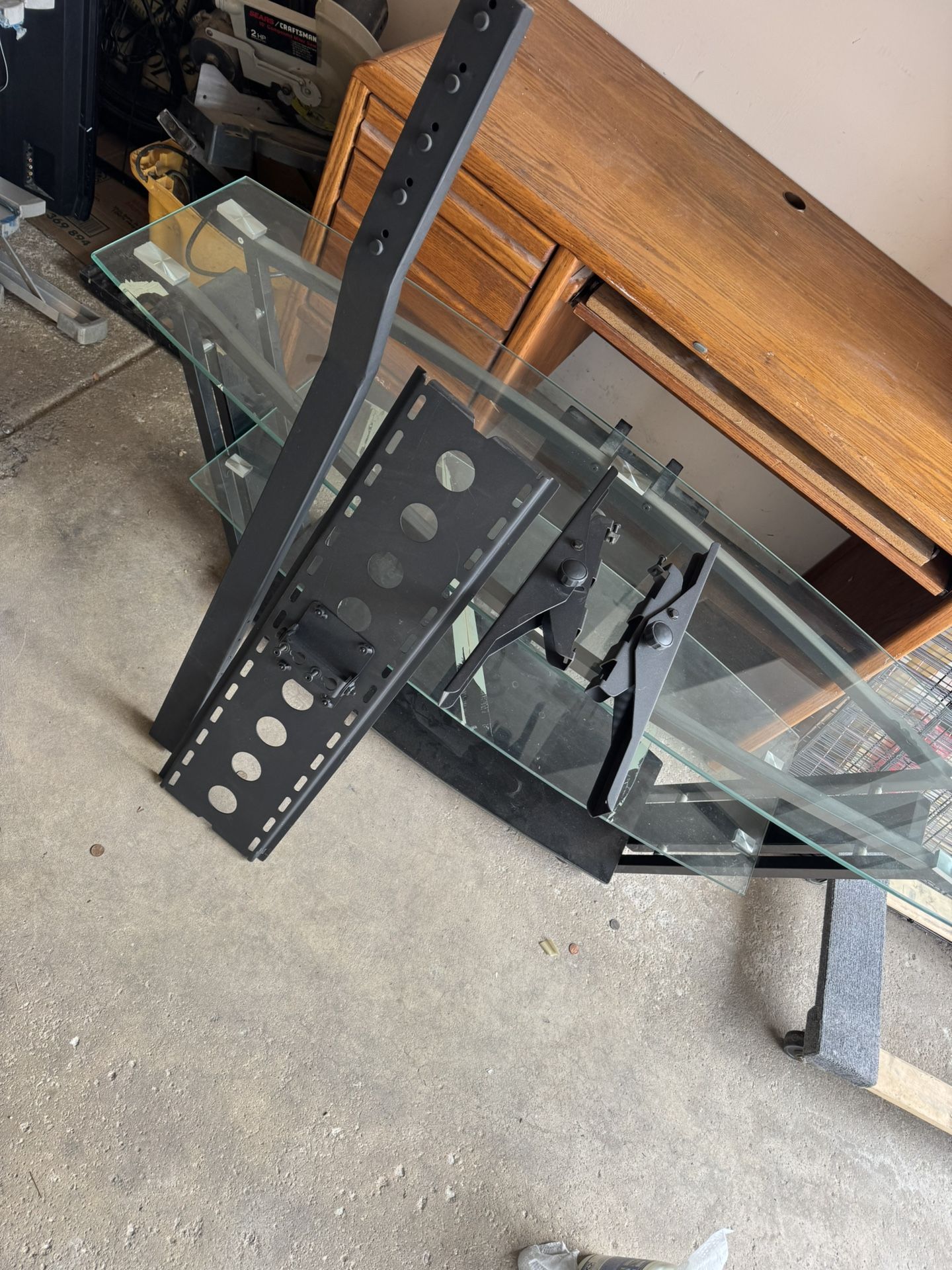 Glass TV Stand with Mounting Kit
