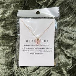 Pink & Gold Butterfly Necklace