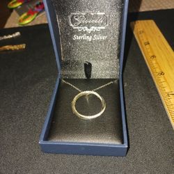 Silver And Diamond Necklace 