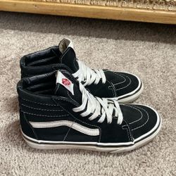 Vans Of The Wall Hi Top Black And White Suede Skater Sneakers Size 3