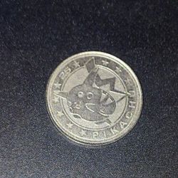 Pokemon Pikachu Metal Coin Vintage