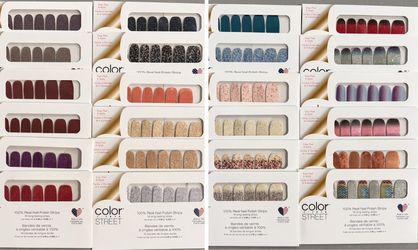 variety of 24 retired Color Street nail polish strips NIB - glitter ombré & more