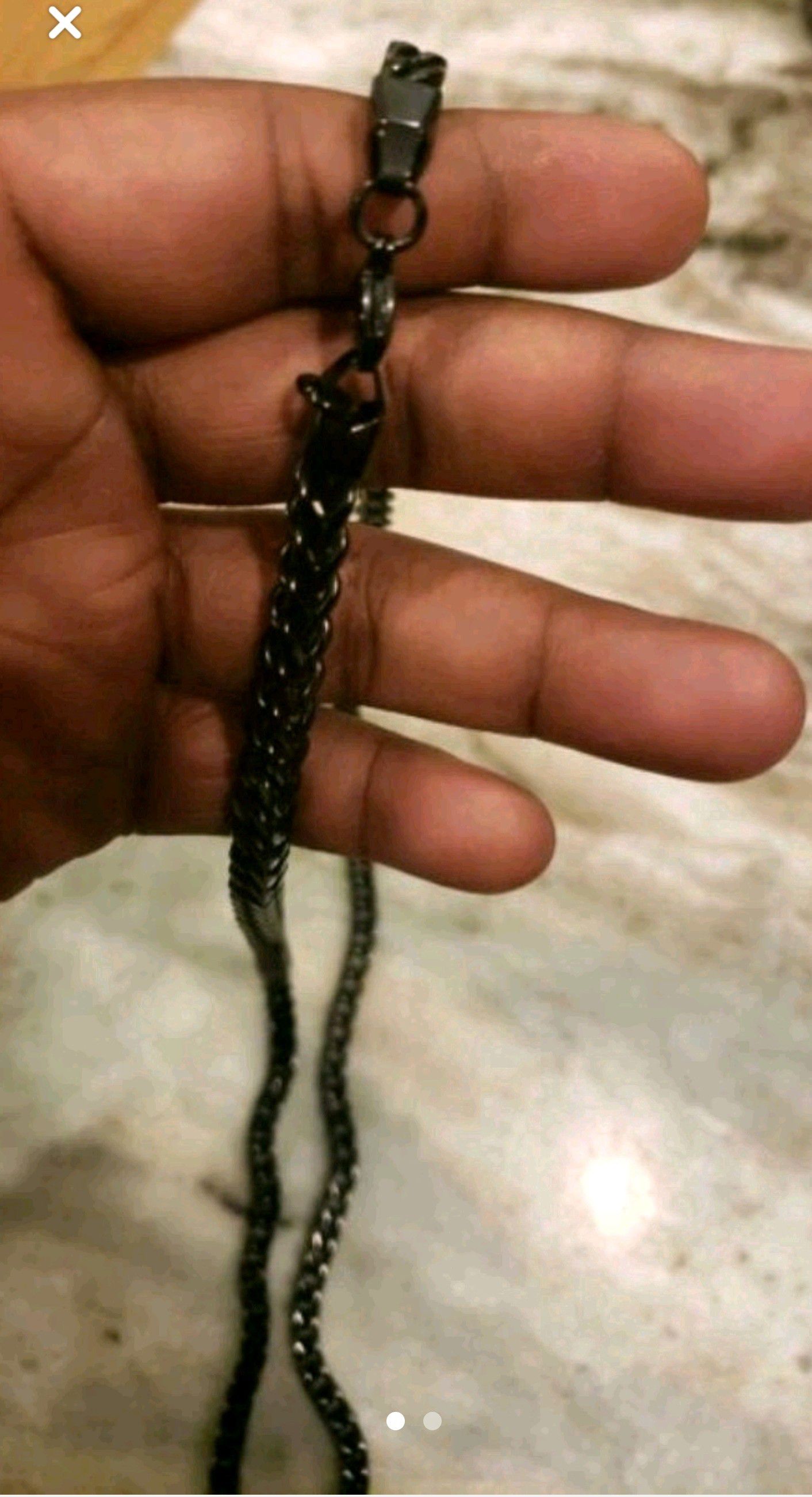 Black metal chain necklace
