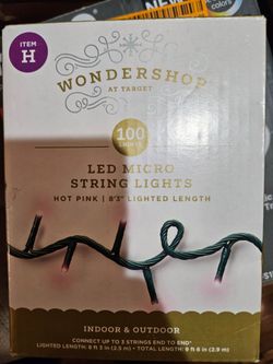 ​Wondershop Target 100 LED Micro String Lights Hot Pink 8'3" Indoor Outdoor NEW