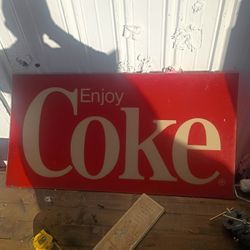 Coca-Cola Sign 42 In Long 22 In Wide I Think It Originally Came Off Of A Mid-90s Pop Machine