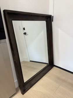 46in X 38in Brown Frame Wood Mirror