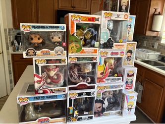 This collection features various Funko Pop! vinyl figures, with highlighted models