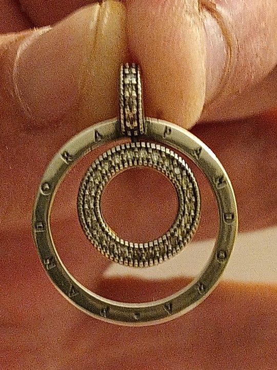 Pandora Authentic Brand New Sterling Silver Beautiful Sparkling Signature Beaded Pave Spinnable Large Pendant