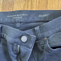 Banana Republic Traveler Jeans Men 32x30 (Fit 32W) Slim  Straight  Black
