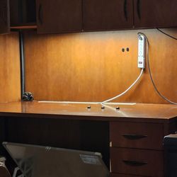 Large Desk With Built-in Light Panel 