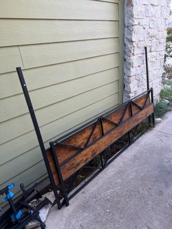 King size platform bedframe, metal & wood