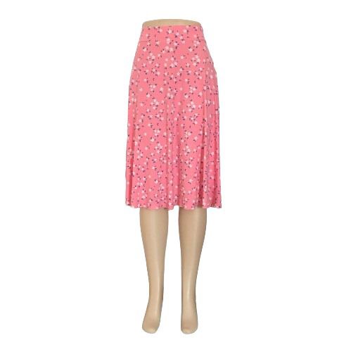 Women Floral Spring Summer Skirt Pink M/L