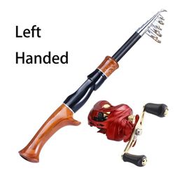 Sougayilang Fishing Rod Reel Combo Portable 1.6M/5.2Ft 8 Section Ultralight Glass Fiber Comfortable Handle Telescopic Casting Fishing Rod and 7.2:1 Hi