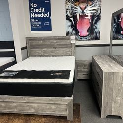 4PC Gray Queen Bedroom Set 