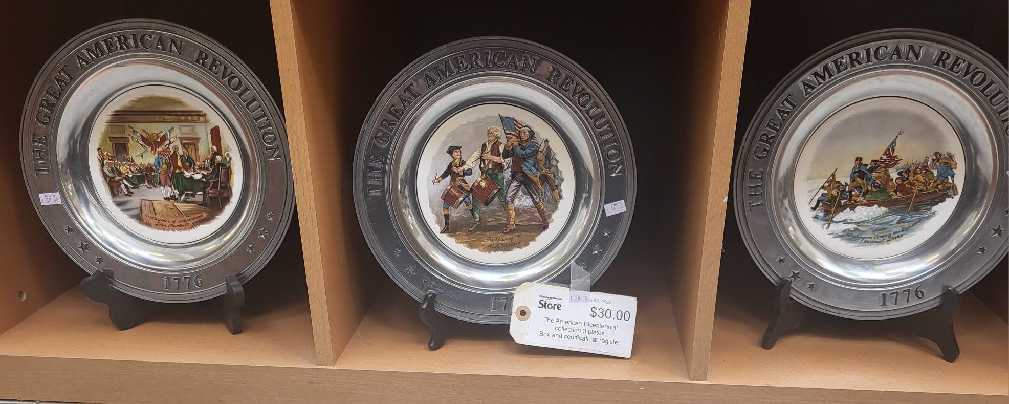 The American Bicentennial Collection (3 Plates) Box And Certificate