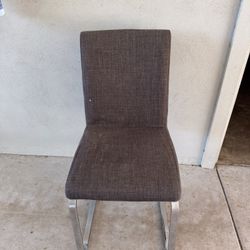 Eight (8) Gray Minimalist Mid Century Upholstered Dining Chairs