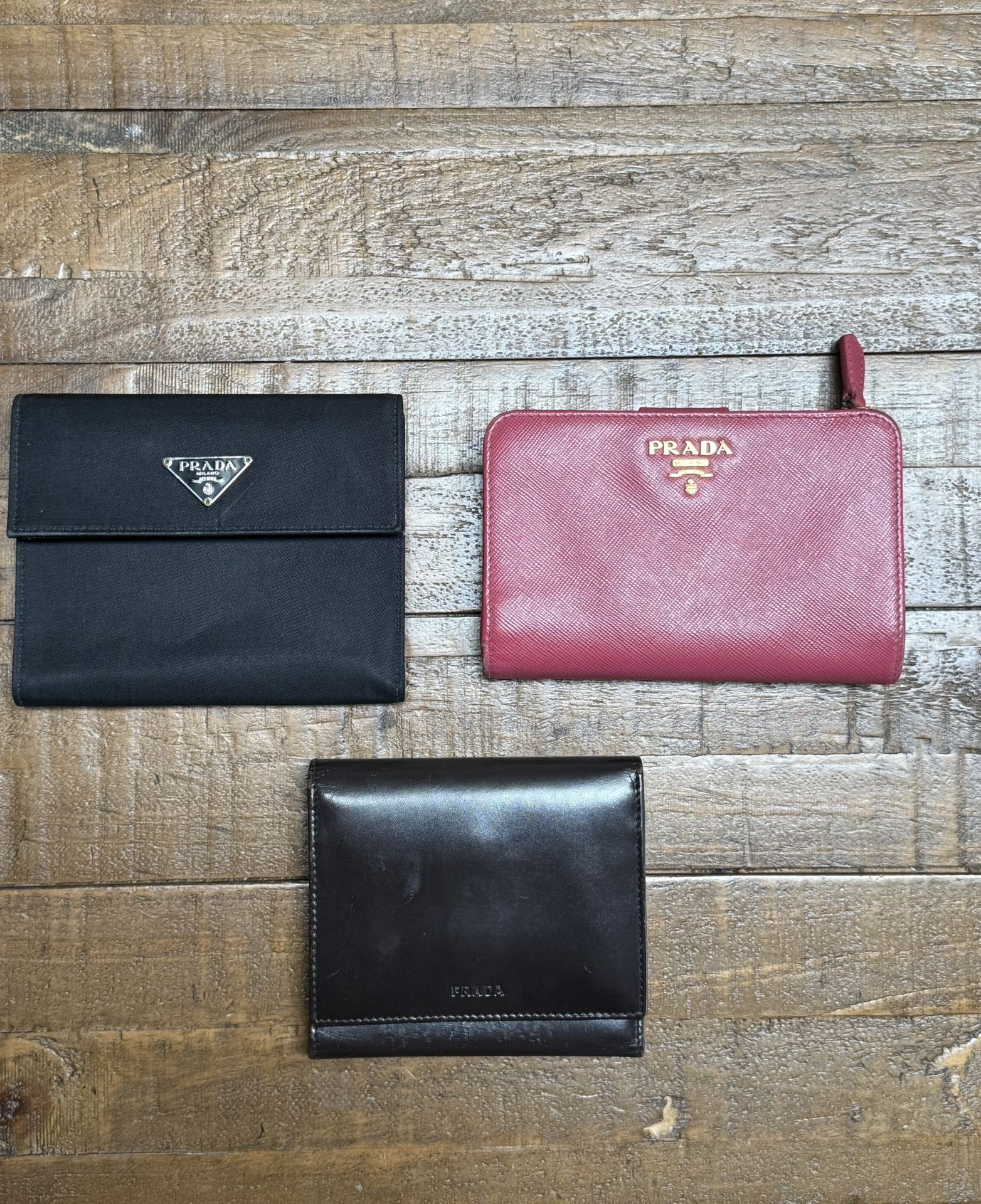 💯 Auth Prada Wallets Set of 3