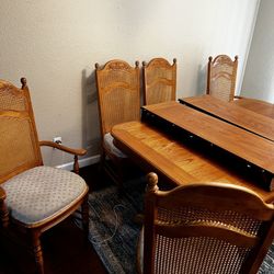Wood Kitchen Table 6 Chairs 