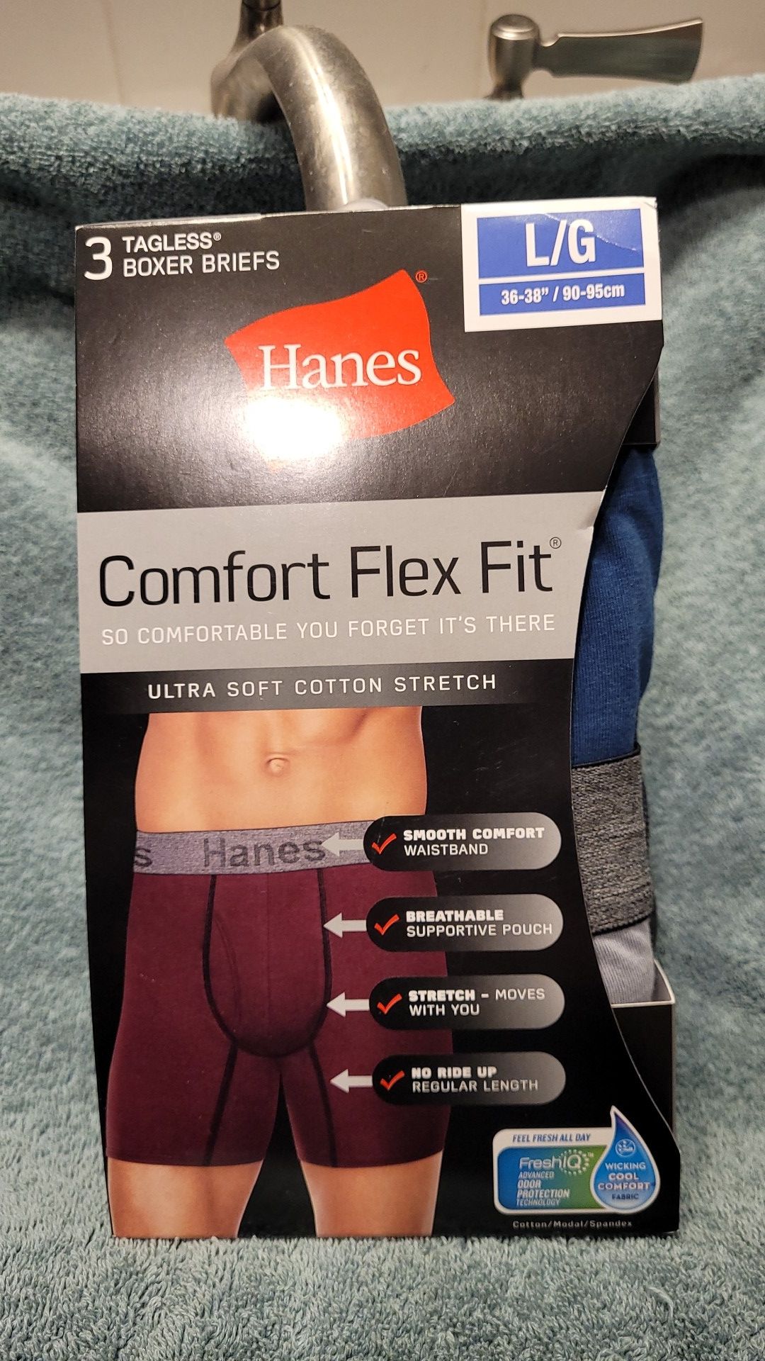LG. HANES COMFORT FLEX FIT BOXER BRIEFS