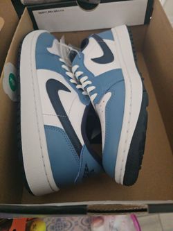 Air Jordan 1 Low Blue White Sneakers